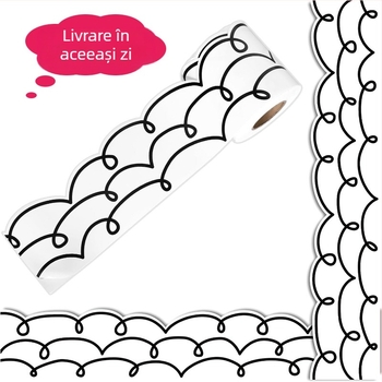 Autocolant decorativ pentru tablă de avizier transfrontalieră, tablă neagră cu linie neagră, autocolant pentru tablă de clasă, autocolant pentru sezonul de întoarcere la școală