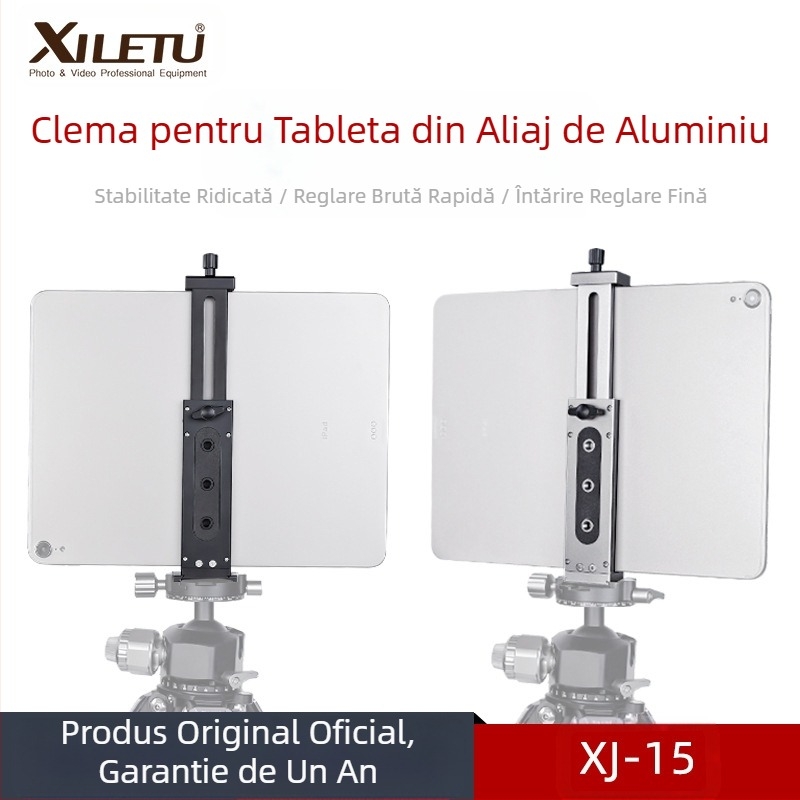 Suport tabletă complet metalic Xyloto XJ15, suport universal pentru telefon mobil, suport pentru desktop, clemă de fixare pentru transmisiuni în direct