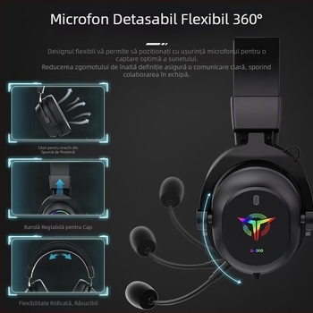 Căști de joc transfrontaliere RGB montate pe cap cu microfon, computer cu fir, cu uzură pe termen lung, nu afectează vânzările directe din fabrică