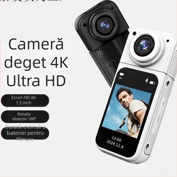 Cameră de piept Thumb Sports 4K HD 360 panoramică, cu înregistrare pentru motocicletă, pentru cască, vlog