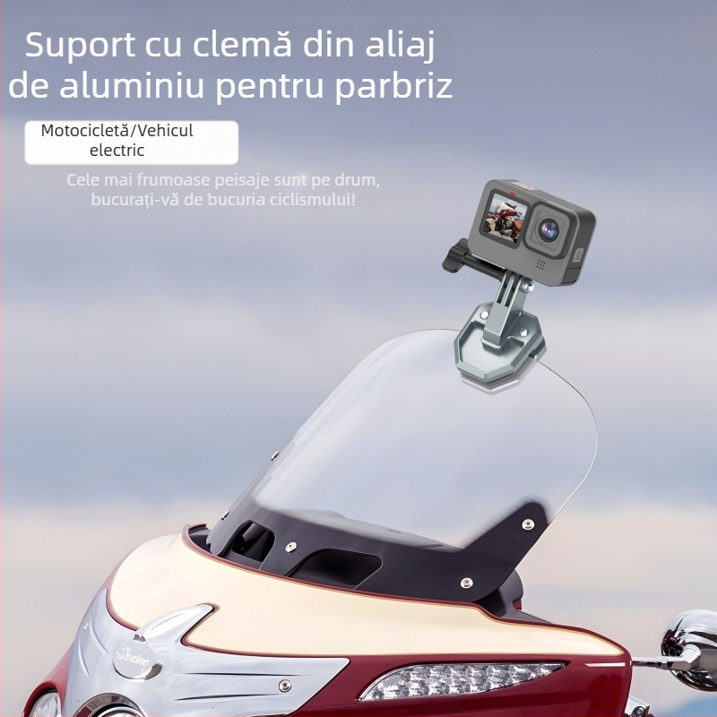 Potrivit pentru gopro13 DJI INSTA360 cameră telefon mobil motocicletă bicicletă electrică echitatie fixă parbriz clip suport