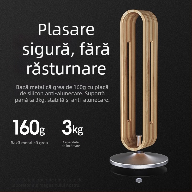 Suport pentru căști Boneruy, suport pentru căști din aliaj de aluminiu pentru desktop, bambus, silicon, depozitare artă, suport pentru căști pentru jocuri