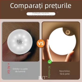 Lampă de inducție nouă, lampă de inducție pentru corpul uman, lampă inteligentă pentru dormitor, culoar, toaletă, reglare a intensității luminii, aspirație magnetică cu încărcare, lumină de noapte LED