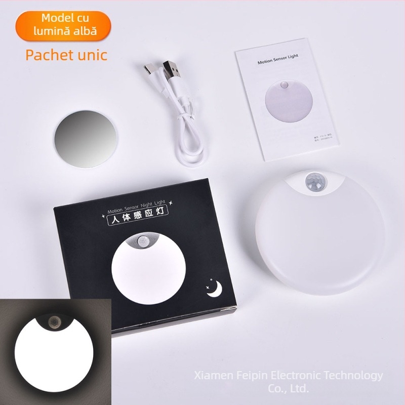 Lampă de inducție nouă, lampă de inducție pentru corpul uman, lampă inteligentă pentru dormitor, culoar, toaletă, reglare a intensității luminii, aspirație magnetică cu încărcare, lumină de noapte LED
