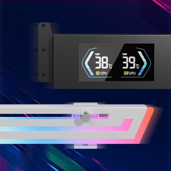 Suport de montare orizontal pentru placă grafică Argb, sincronizare cu lumină divină, afișaj inteligent al temperaturii, desktop 4090, suport pentru placă grafică fix, tijă de susținere