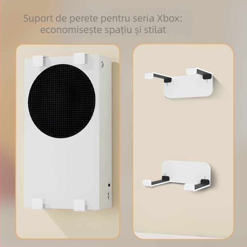 Suport de perete suspendat sub birou, cu dublă utilizare, pentru Xbox Series S, accesorii de joc, depozitare, mâner, suport