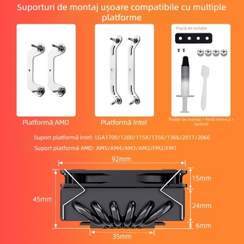 Ventilator silențios Zero Shijia ITX ultra-subțire Htpc6 cu conductă de căldură 115X/1200/1700 Am5 pentru procesor