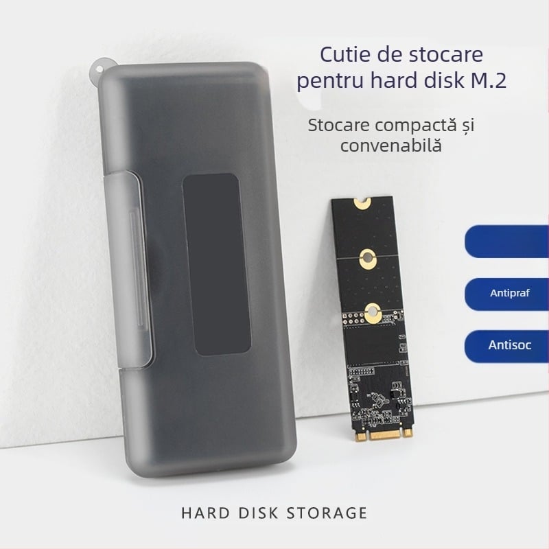 Cutie de stocare pentru hard disk M2, cutie de protecție pentru hard disk M2, cutie de stocare pentru hard disk în stare solidă, cutie PP, etanșare impermeabilă, protecție pentru hard disk M2