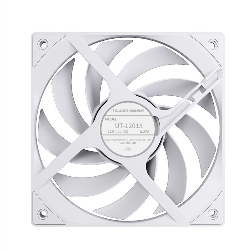 Ventilator subțire Teucer 12015, șasiu computer desktop, negru, grosime 15 mm, control temperatură, radiator CPU silențios