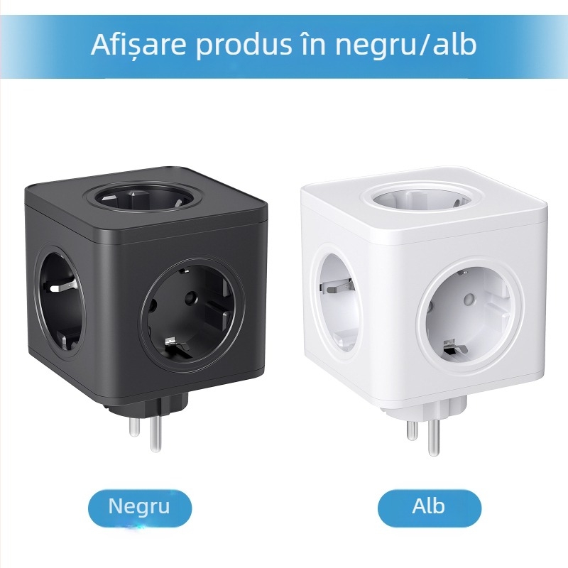 Priză de perete cu cinci poziții pentru cubul Rubik european, adaptor european transfrontalier pentru comerț electronic, o singură tură, multifuncțional, de mare putere