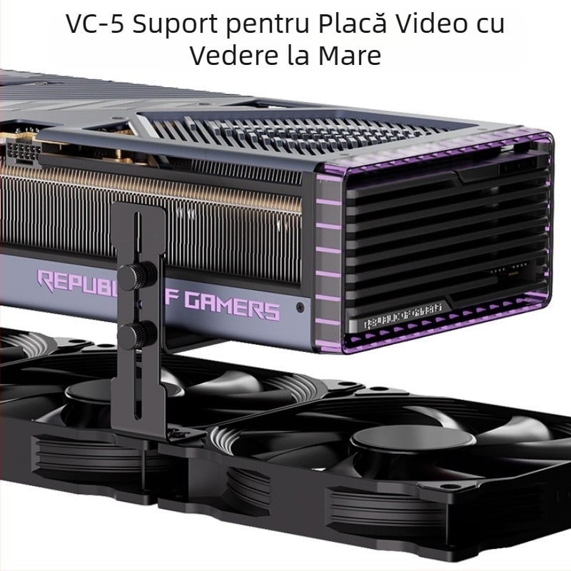 Cadru de susținere a plăcii video, șasiu cu vedere la mare, poziție ventilator fixă metalică reglabilă, pentru a preveni lăsarea ventilatorului