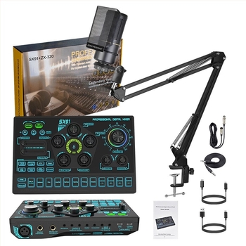 Placă de sunet transfrontalieră, costum live, telefon mobil, computer, sursă de alimentare fantasy de 48V, joc de karaoke cu sunet personalizat