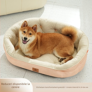 Canină pentru câini, tip butoi, patru sezoane, universală, pentru animale de companie, saltea de dormit pentru câini, carouri, simplă, pentru animale de companie, canină de dormit
