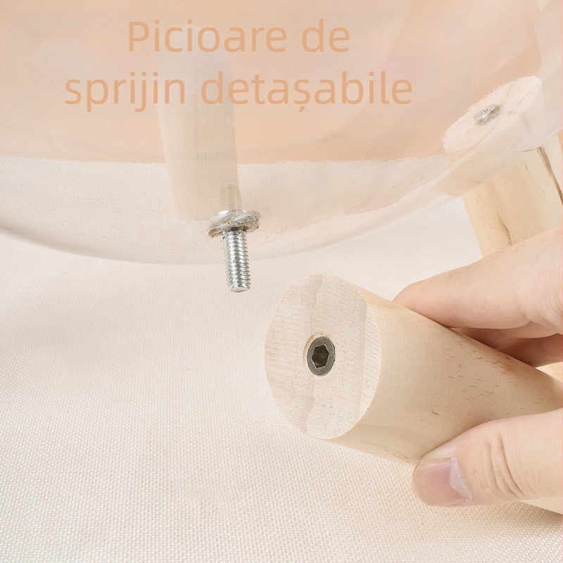 Capsulă spațială transparentă pentru pisici, cuib de pisici, cadru de cățărat pentru pisici, lemn masiv, casă pentru pisici din PET, sferică din lemn, sală de nașteri pentru pisici, toate anotimpurile