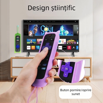 Carcasă universală din silicon pentru telecomandă Explosions Roku Series, cu urechi de pisică, rezistentă la căderi, luminoasă