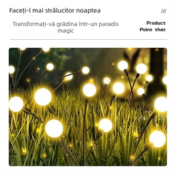 Lampă solară transfrontalieră cu licurici, lampă de grădină impermeabilă pentru uz casnic, lampă de gazon, lampă de exterior cu LED-uri, control al luminii