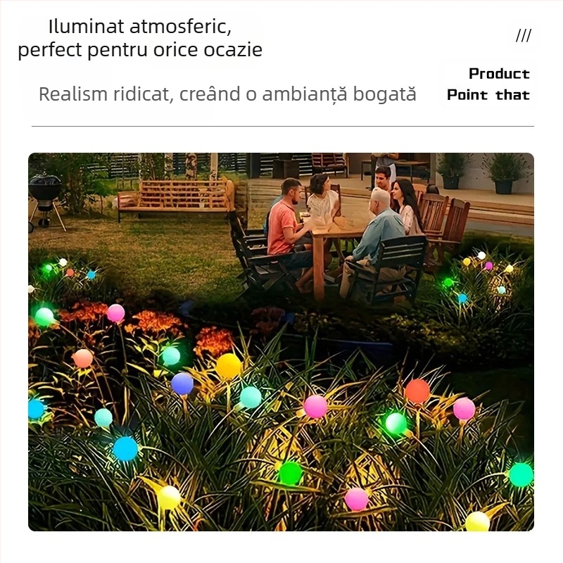 Lampă solară transfrontalieră cu licurici, lampă de grădină impermeabilă pentru uz casnic, lampă de gazon, lampă de exterior cu LED-uri, control al luminii