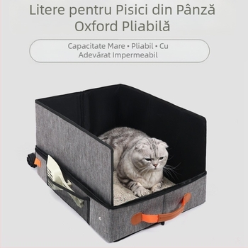 Litiera pentru pisici de călătorie, impermeabilă și etanșă, portabilă, pliabilă, anti-stropire, cutie pentru pisici, Amazon Spot, en-gros