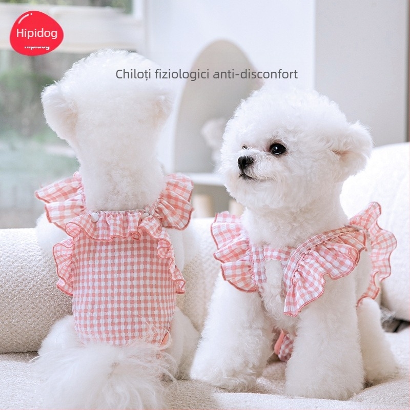 Câine ciuperca dantelă Bellyband femelă câine anti-hărțuire pantaloni pentru câini scutece haine pentru animale de companie