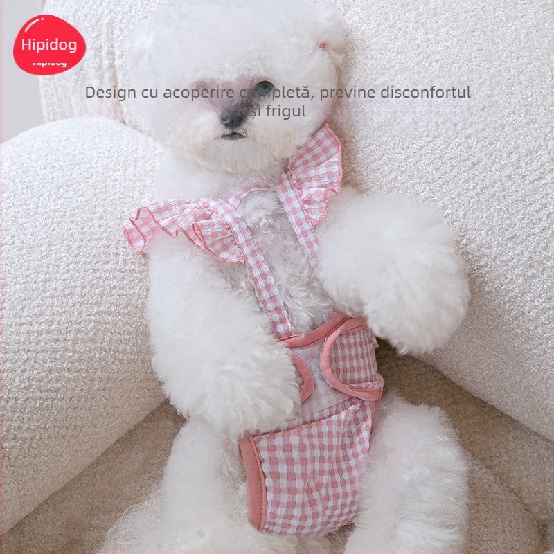 Câine ciuperca dantelă Bellyband femelă câine anti-hărțuire pantaloni pentru câini scutece haine pentru animale de companie