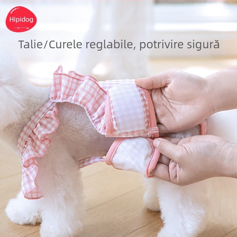 Câine ciuperca dantelă Bellyband femelă câine anti-hărțuire pantaloni pentru câini scutece haine pentru animale de companie