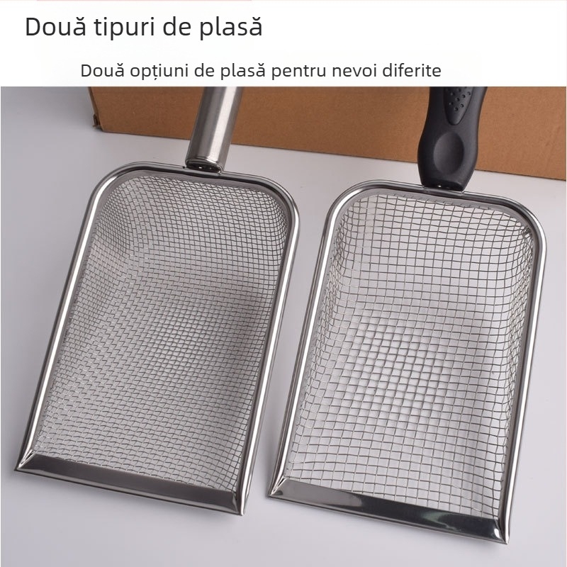 Oțel inoxidabil pentru așternut pentru pisici, lopată, bentonită, rutină, pui, pisică, caca, nisip mineral, lopată, filtru de nisip, lopată, instrument de preluare a cacalui de animale de companie