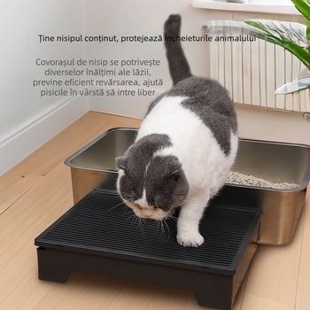 Covoraș pentru litiera pisicii, platformă de control al litierei, pedală reglabilă de control al litierei, covoraș treaptă pentru pisici în vârstă, covoraș de control al litierei pisicii, anti-stropire