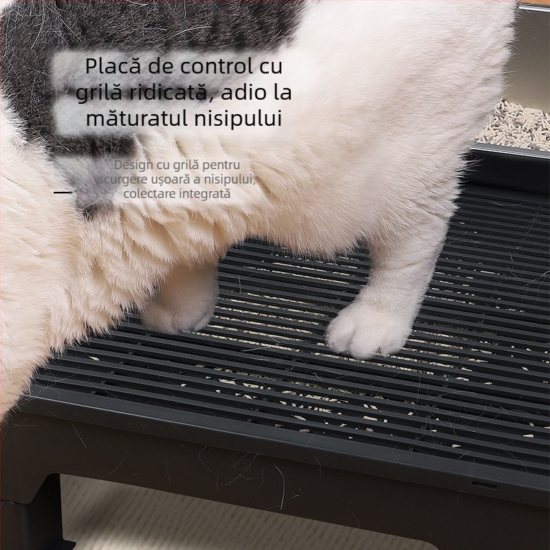 Covoraș pentru litiera pisicii, platformă de control al litierei, pedală reglabilă de control al litierei, covoraș treaptă pentru pisici în vârstă, covoraș de control al litierei pisicii, anti-stropire