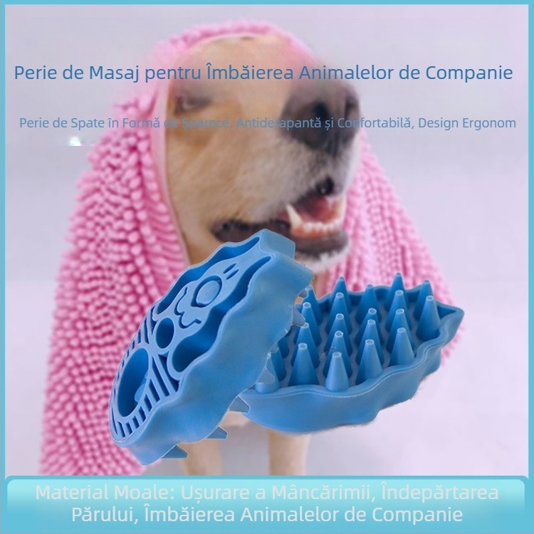 Perie de baie pentru animale de companie, perie de curățare pentru câini, pisică, pieptene pentru îndepărtarea părului, perie de îndepărtare a părului, curățare și înfrumusețare