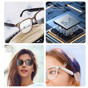 Ochelari de soare Bluetooth inteligenți transfrontalieri, ochelari de soare polarizați, anti-UV, anti-lumină albastră, pentru ascultarea muzicii și apelarea, lentile transparente GS-07