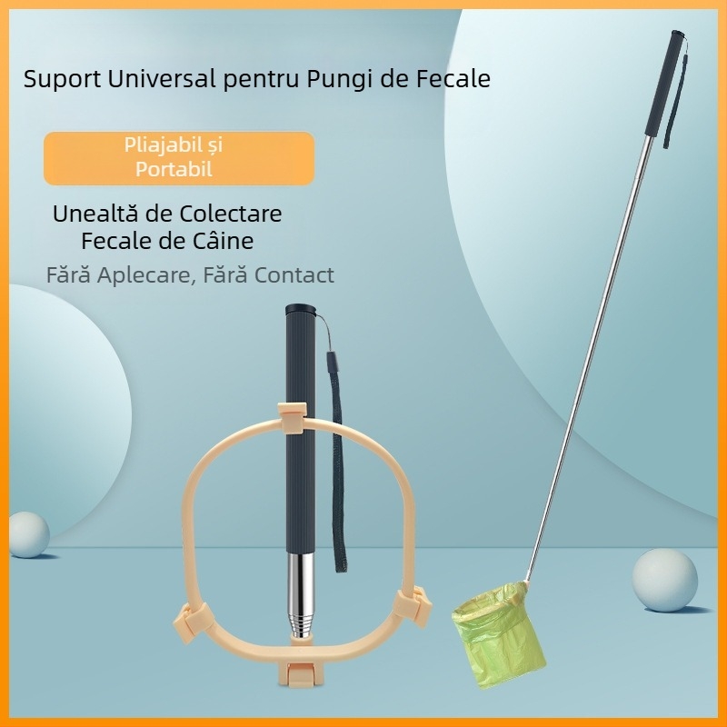 Colector de toaletă pentru câini, colector de toaletă pentru plimbarea câinilor, colector compact universal fix cu trei catarame pentru toaletă pentru animale de companie