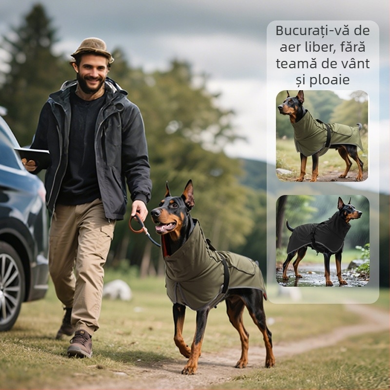 Haine pentru câini, Jachete de exterior pentru animale de companie, Jachete impermeabile și impermeabile pentru exterior, rezistente la ploaie sau soare, Tip jachetă de vânt pentru câini de talie mare
