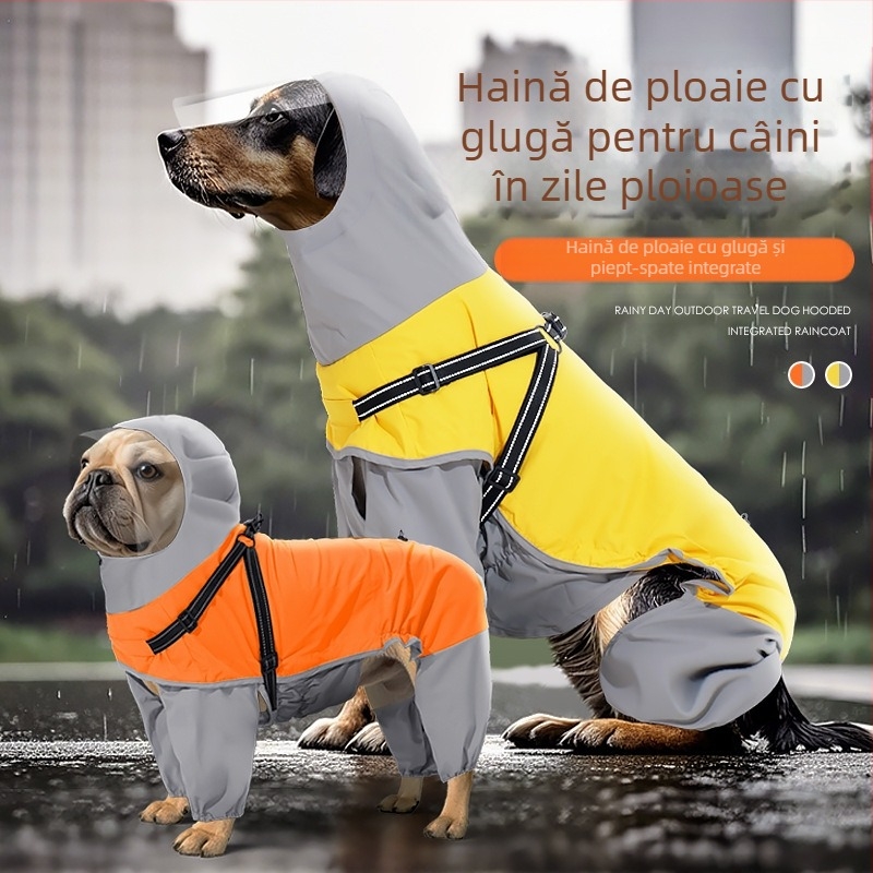 Anul șarpelui nou impermeabil pentru câini, produse transfrontaliere pentru animale de companie, tracțiune pentru câini medii și mari, impermeabil cu patru picioare și mască transparentă