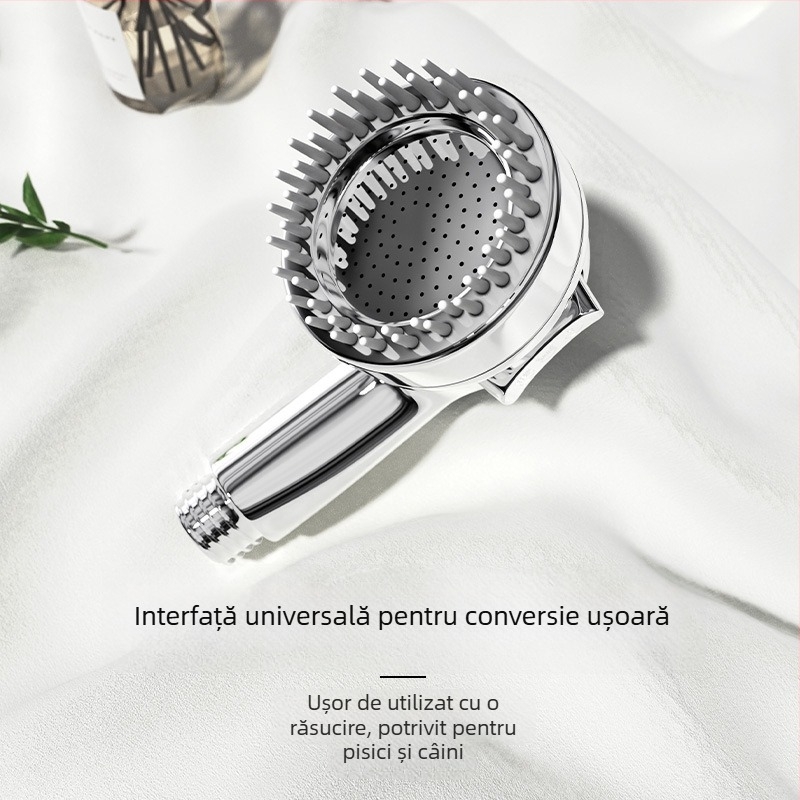 Cap de duș pentru animale de companie, cap de duș pentru pisici și câini, gadget pentru masaj, frecare, cap presurizat, cu bule