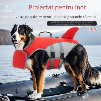Veste de salvare pentru animale de companie 2025, costum de baie transfrontalier nou pentru câini, anti-sufocare, tracțiune în apă, haine de flotabilitate pentru câini de talie medie și mare