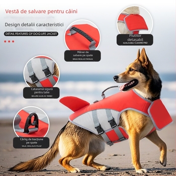 Veste de salvare pentru animale de companie 2025, costum de baie transfrontalier nou pentru câini, anti-sufocare, tracțiune în apă, haine de flotabilitate pentru câini de talie medie și mare