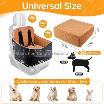 Scaun auto nou pentru câini, detașabil și lavabil, confortabil pentru animale de companie, față și spate