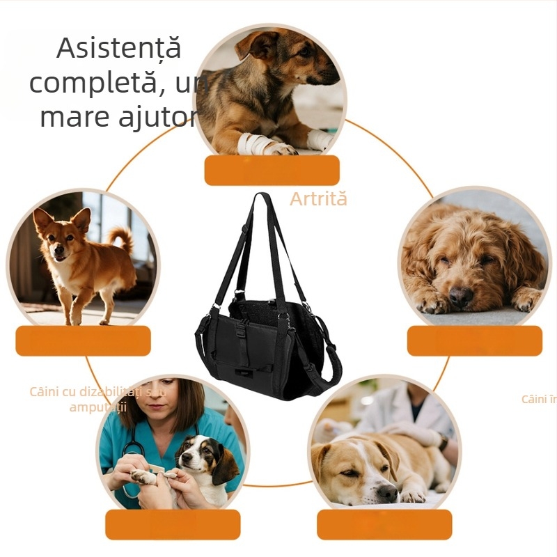 Ajutor transfrontalier Amazon pentru plimbări cu câini, cu rucsac pentru câini, centură de susținere pentru picioare, centură de reabilitare pentru câini, transportor de ridicare