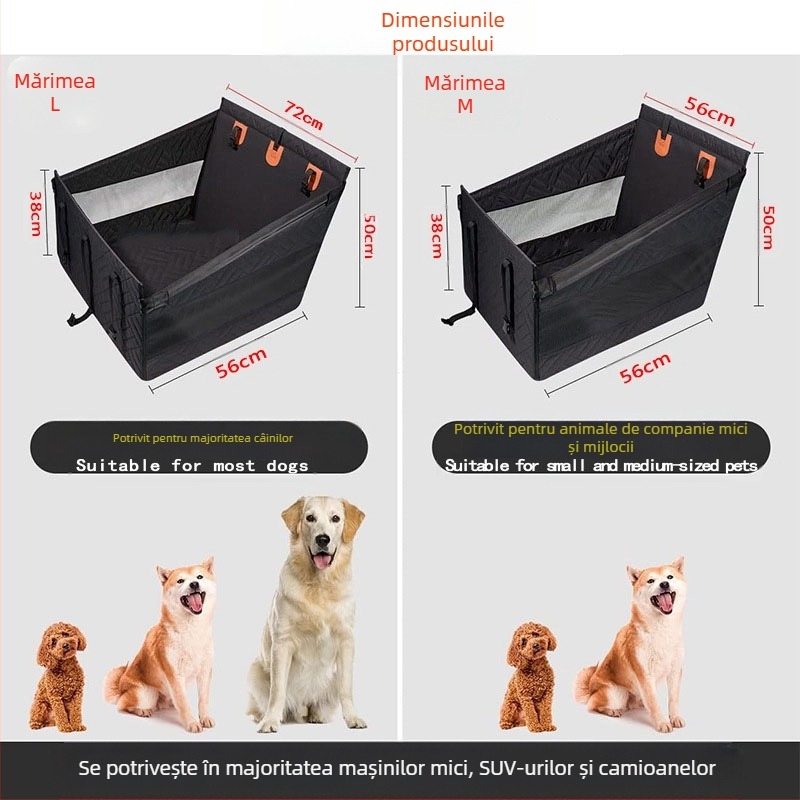 Coș auto pentru animale de companie, covoraș spate pentru câini, fund întărit cu plasă, covoraș albastru impermeabil și anti-murdar pentru animale de companie