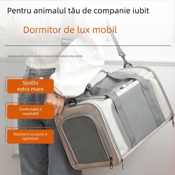 Pisică geantă de transport portabilă, capacitate mare, respirabilă, cușcă auto pentru pisici, cușcă pentru pisici, geantă pentru câini, geantă portabilă crossbody pliabilă pentru animale de companie
