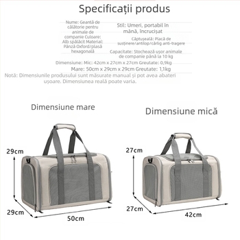 Pisică geantă de transport portabilă, capacitate mare, respirabilă, cușcă auto pentru pisici, cușcă pentru pisici, geantă pentru câini, geantă portabilă crossbody pliabilă pentru animale de companie