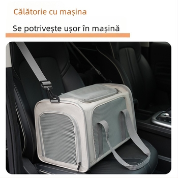 Pisică geantă de transport portabilă, capacitate mare, respirabilă, cușcă auto pentru pisici, cușcă pentru pisici, geantă pentru câini, geantă portabilă crossbody pliabilă pentru animale de companie