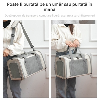 Pisică geantă de transport portabilă, capacitate mare, respirabilă, cușcă auto pentru pisici, cușcă pentru pisici, geantă pentru câini, geantă portabilă crossbody pliabilă pentru animale de companie