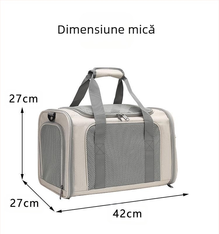 Pisică geantă de transport portabilă, capacitate mare, respirabilă, cușcă auto pentru pisici, cușcă pentru pisici, geantă pentru câini, geantă portabilă crossbody pliabilă pentru animale de companie