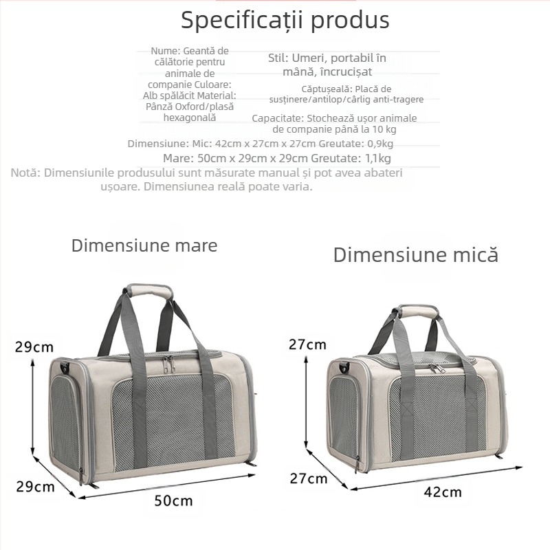 Pisică geantă de transport portabilă, capacitate mare, respirabilă, cușcă auto pentru pisici, cușcă pentru pisici, geantă pentru câini, geantă portabilă crossbody pliabilă pentru animale de companie
