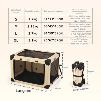 Cușcă pentru câini transfrontalieră, cușcă spate, mașină pentru câini mari, cușcă pliabilă pentru pisici