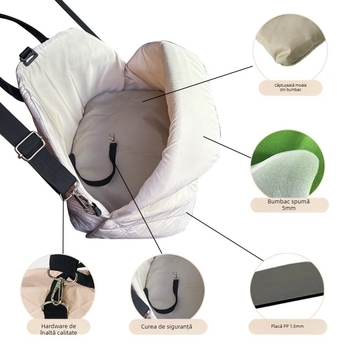 Geantă simplă pentru câini, transportor portabil detașabil și lavabil cu dublă utilizare, geantă pentru pisici de mare capacitate, ușoară