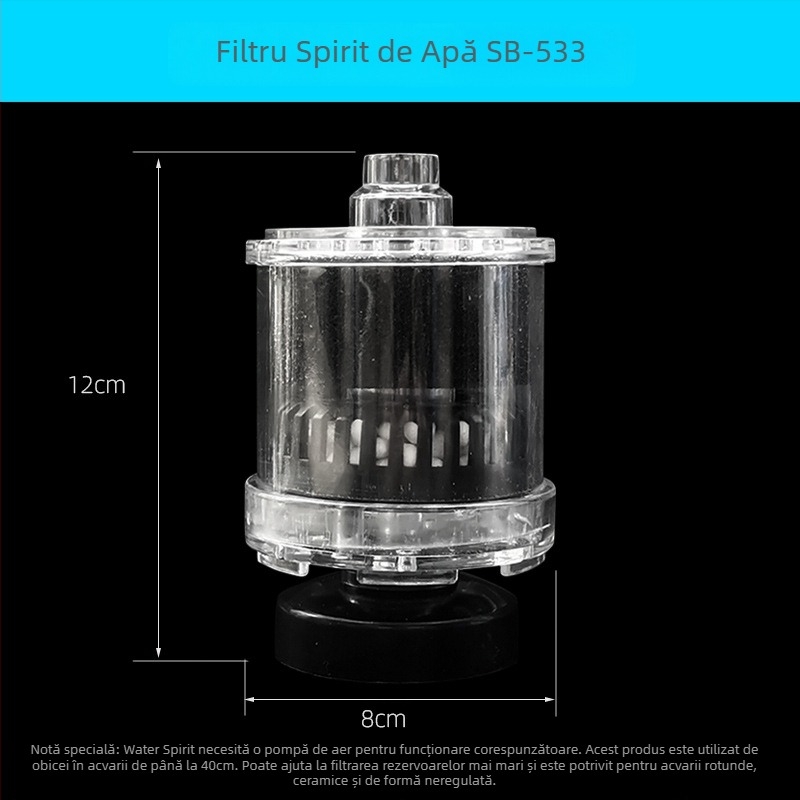 Songbao goblin de apă trei-în-unu filtru ceramic rotund acvariu de pește mic acvariu de pește oxigenat mini toaletă pneumatică cu aspirație