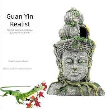 Reptile cutie acvariu ornamente decorative ornamentale pește rezervor amenajare a teritoriului rășină meșteșuguri simulate Bodhisattva Buddha Avatar Temple