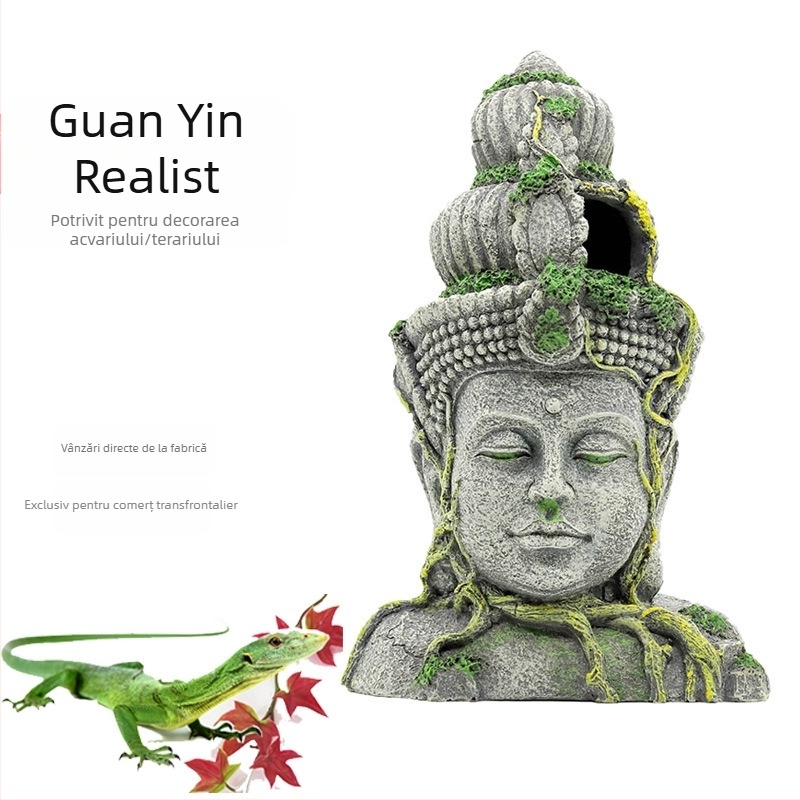 Reptile cutie acvariu ornamente decorative ornamentale pește rezervor amenajare a teritoriului rășină meșteșuguri simulate Bodhisattva Buddha Avatar Temple